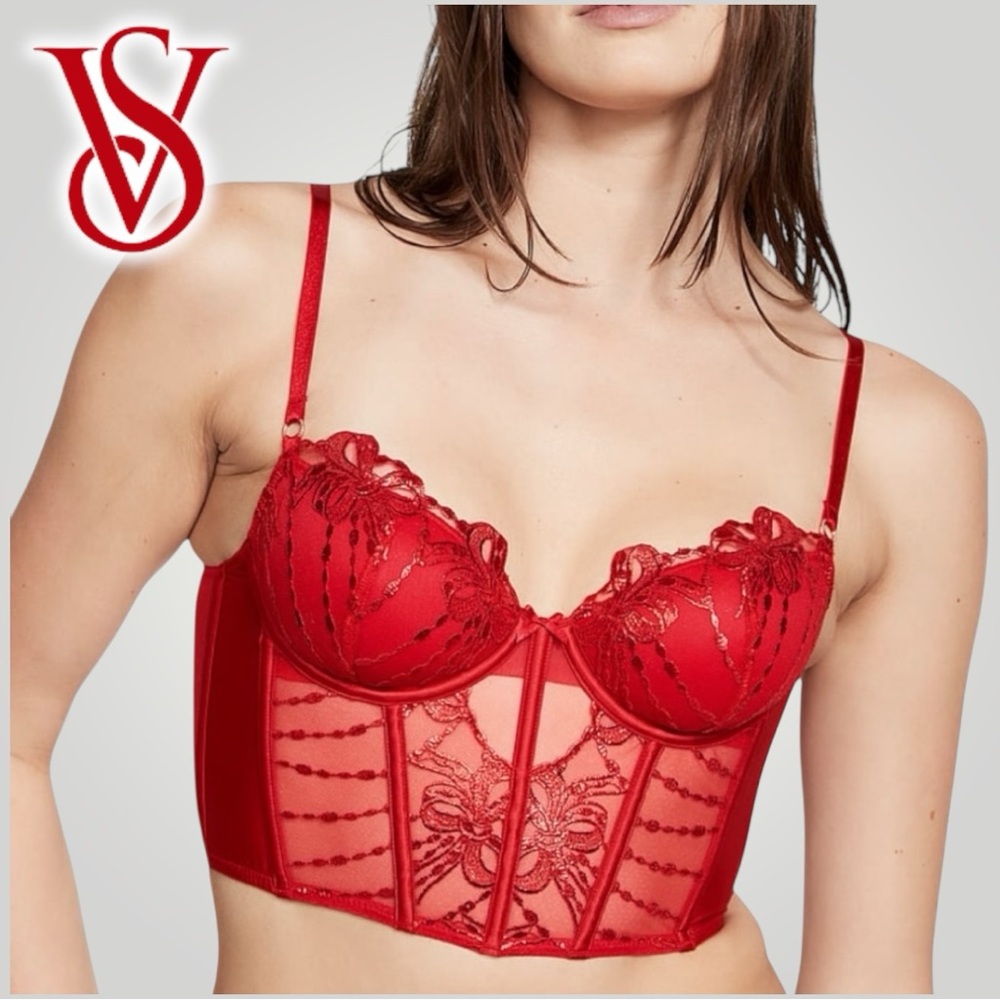 Victoria’s Secret Dream Angels Red Embroidery Corset Top